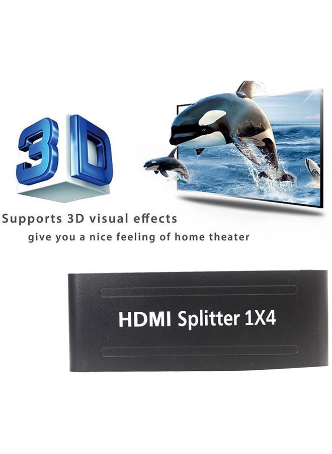 ELTRAZONE 1x4 HDMI Splitter Adapter – Full HD 1080p Signal Distribution, Supports 4 Displays Simultaneously, Plug & Play, Compatible with HDTV, Projectors, Monitors, Gaming Consoles, Blu-ray Players, Available in Black & White, Reliable & Compact Design - Image 3