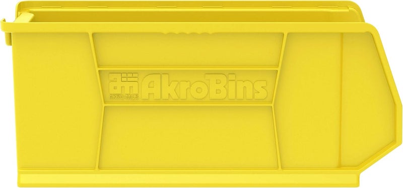 AkroMils 30287 Super-Size AkroBins Plastic Storage Bins, Space-Saving Stackable Bins for Garage, Classroom, Warehouse Organization, 24-Inch L x 11-Inch W x 10-Inch H, Yellow, 4-Pack - Image 2