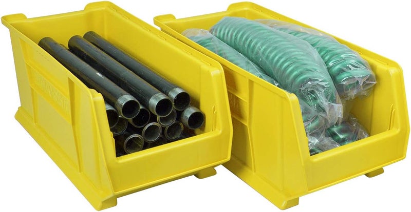 AkroMils 30287 Super-Size AkroBins Plastic Storage Bins, Space-Saving Stackable Bins for Garage, Classroom, Warehouse Organization, 24-Inch L x 11-Inch W x 10-Inch H, Yellow, 4-Pack - Image 5