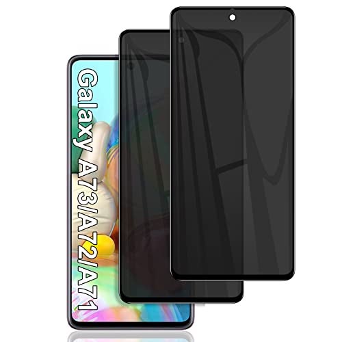 LYWHL [2 Pack] for Samsung Galaxy A71 / A72 / A73 Privacy Screen Protector, Anti Spy 9H Tempered Glass for Galaxy A73 5G A71 A72 (4G/5G), Case Friendly Full Coverage Anti Scratch Bubble Free Easy Install - Image 1