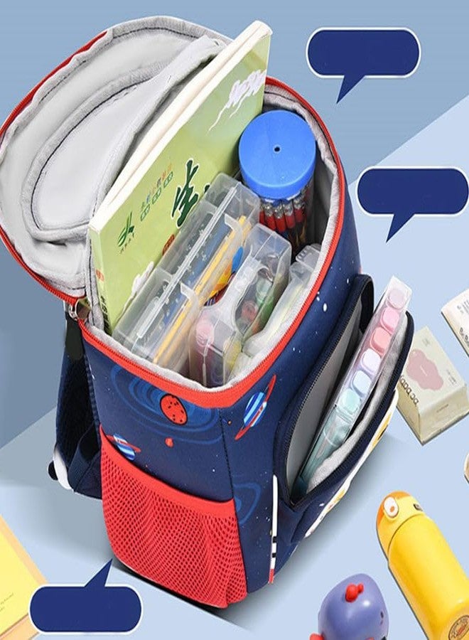 ToyRush 3D Rocket Design Large Capacity School Bags with Slip Over Buckle for Kindergarten Kids Fancy School Bag (Blue) - Image 4