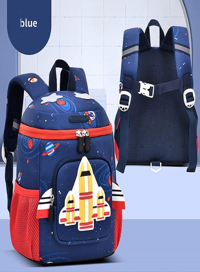 ToyRush 3D Rocket Design Large Capacity School Bags with Slip Over Buckle for Kindergarten Kids Fancy School Bag (Blue) - Image 2