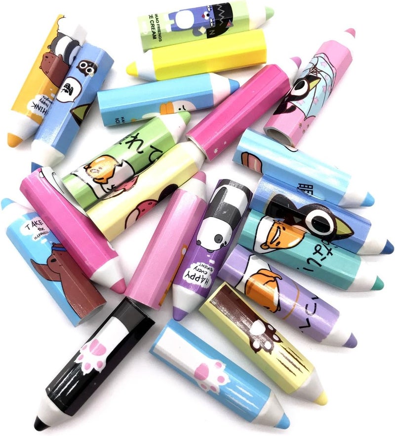 Outman Outman Pack of 20 pcs Assorted Patterns Plastic Pencil Cap Pencil Shield Pencil Extender Holder Pencil Point Protector Cover - Image 1