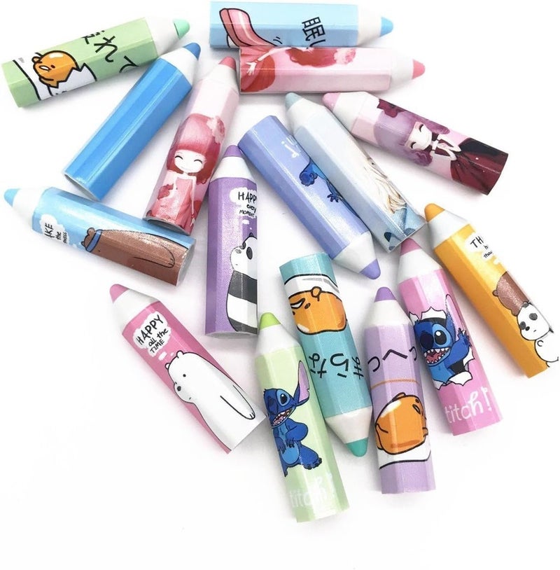 Outman Outman Pack of 20 pcs Assorted Patterns Plastic Pencil Cap Pencil Shield Pencil Extender Holder Pencil Point Protector Cover - Image 2
