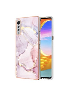 Case Cover For LG Velvet 5G / 4G Electroplating Marble Pattern Dual-side IMD TPU Shockproof Case Rose Gold 005