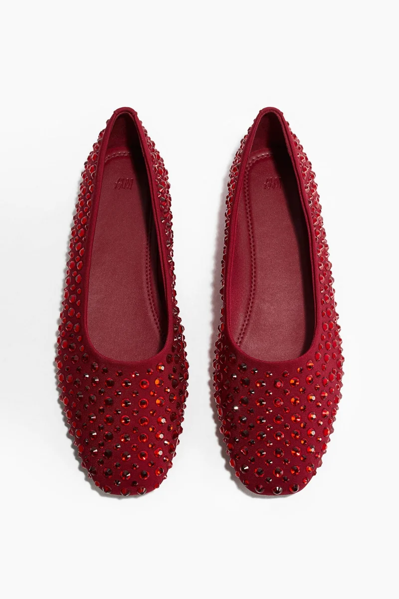 H&M Embellished ballet pumps