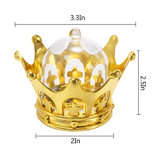 WUWEOT 36 Pack Refillable Crown Candy Box with Dome, Decorative Fillable Crown Candy Holder for Candies Chocolates Cake Dessert Baby Shower Princess Birthday Party Supplies - Image 2