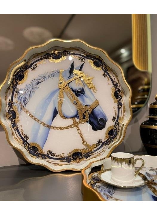Roy King - Royking Horse 2 Liter Round Tray 39X4-34X4 cm Fx 021 - Image 1