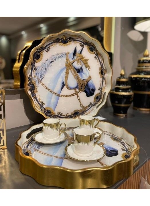 Roy King - Royking Horse 2 Liter Round Tray 39X4-34X4 cm Fx 021 - Image 1