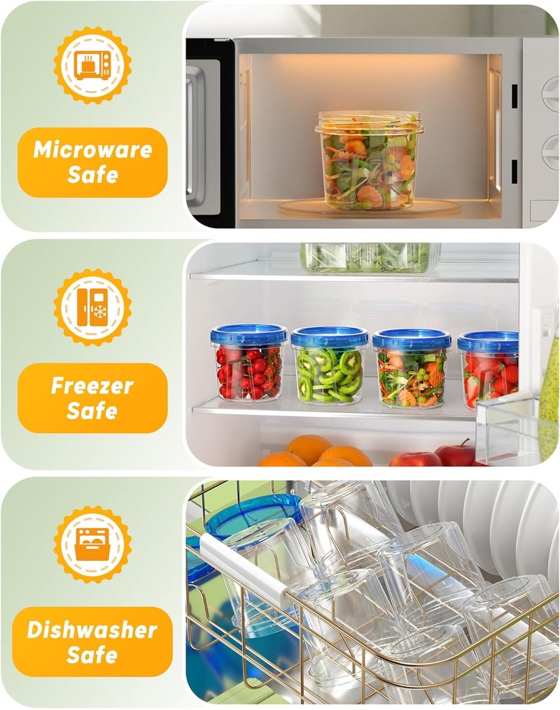 BiuLeon 6 Pack 24 oz Freezer Storage Containers with Twist Top Lids - BPA Free, Leakproof, Microwave and Dishwasher Safe - Image 4