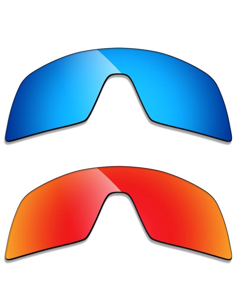 Alphax 2 Pair Polarized Replacement Lenses for Oakley Sutro OO9406 Sunglasses BlueRed - Image 2