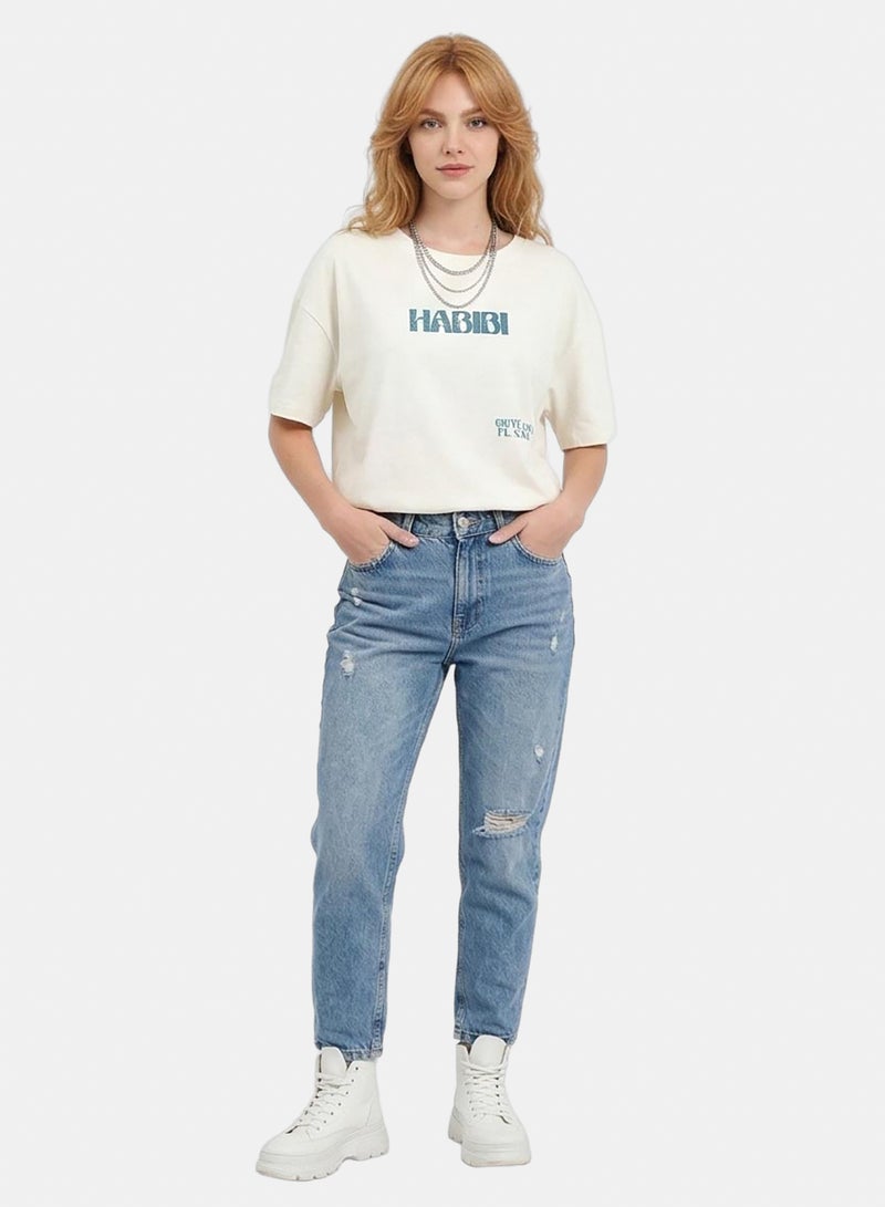 RAVIN Women Ravin "Habibi" Sahel Summer Oversized Graphic Tee - Image 3