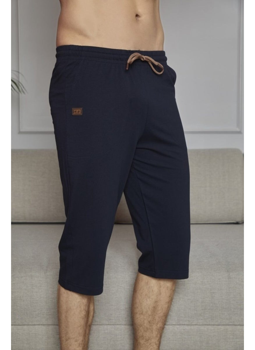 KLY Men's Thin Single Bottom Very Comfortable Cotton Capri Pajamas 