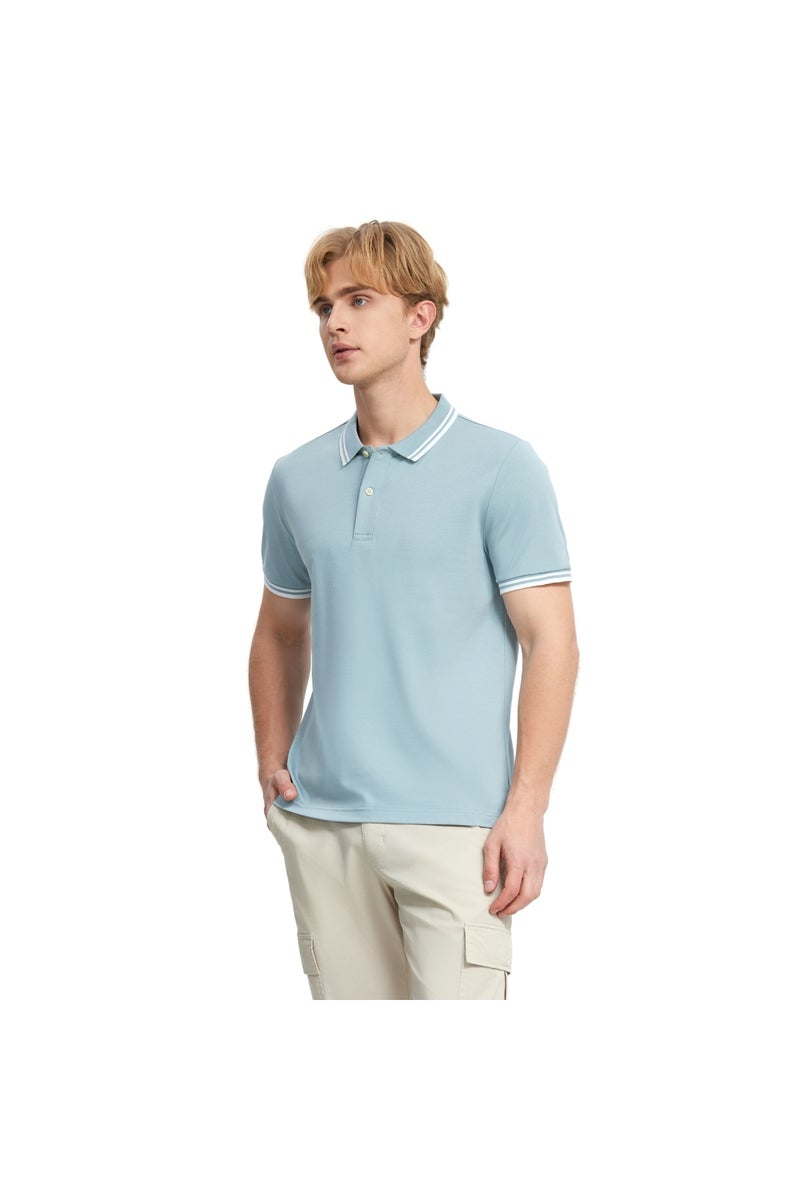 GIORDANO Men's Blue Regular Fit Polo Shirt - Image 2