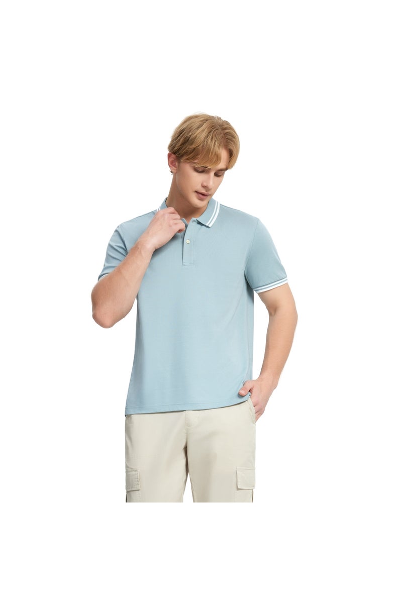 GIORDANO Men's Blue Regular Fit Polo Shirt - Image 1