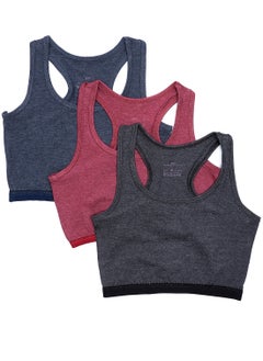 Bundle Of Three Full Coverage Non-wired Cross Back Sportive Bra