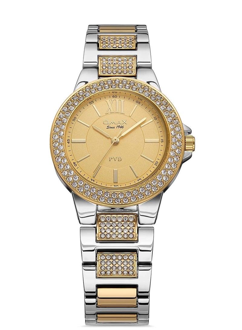 Omax Women's Luxury Wrist Watch, Watches for Women, Stainless Watches, Steel Band, Gold Scratchless Round Dial, Waterproof Watch, 1 Year Warranty - Image 1
