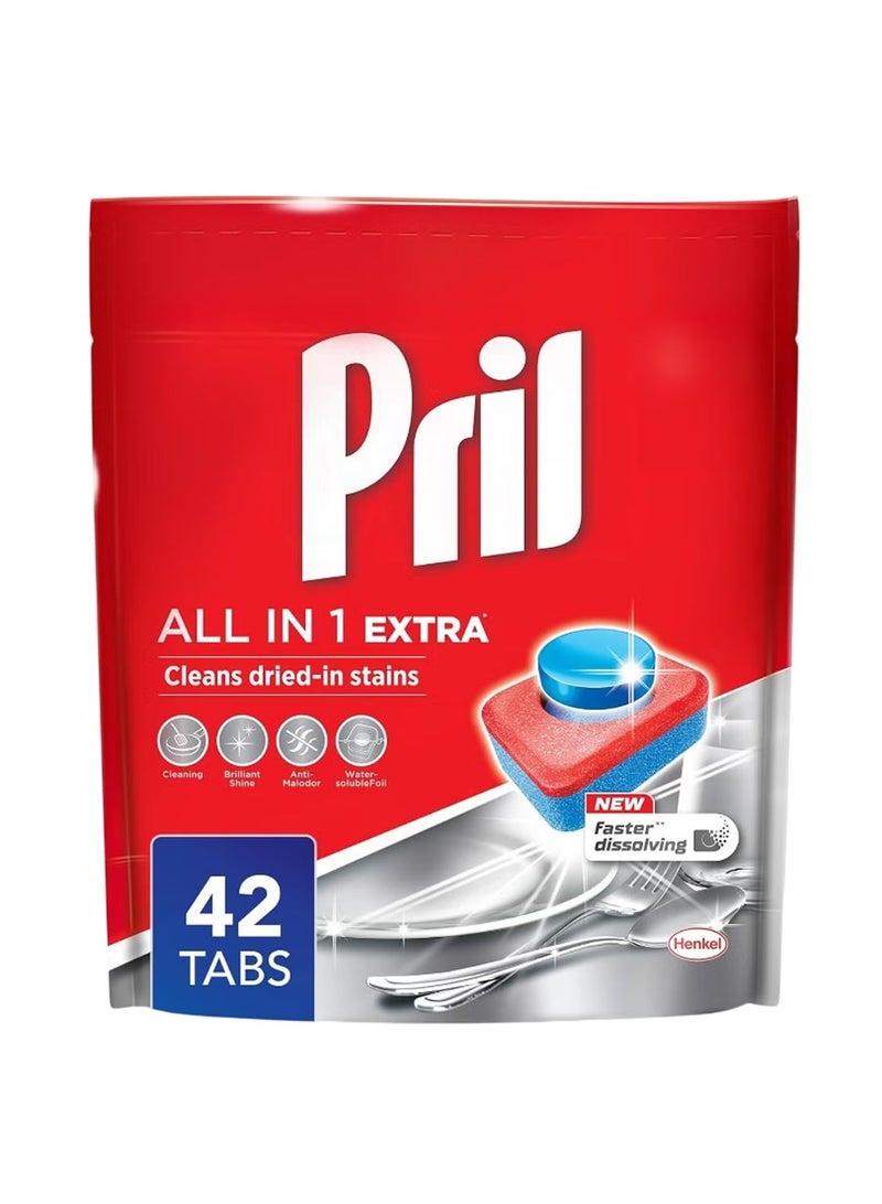 PRIL All-in-1 Automatic Dishwasher Tablets – 42 Tabs x 3 Packs | Superior Cleaning & Shine - Image 1