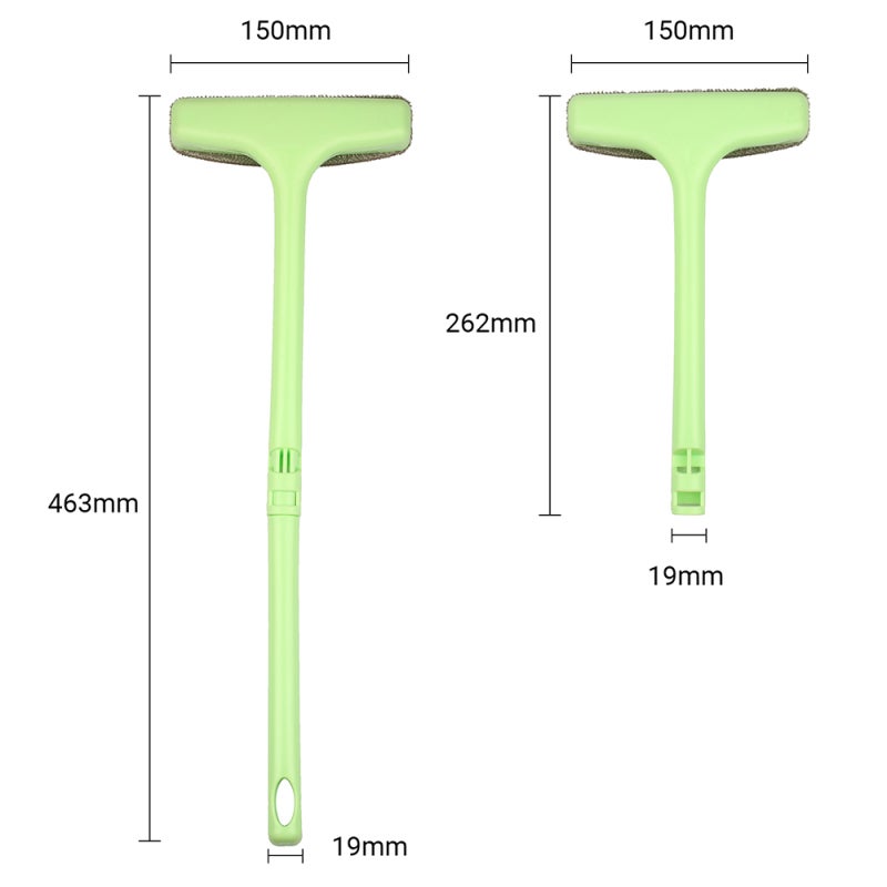 Mesh Window Screen Cleaning Brush: Green Extensible Handle, Lint Brush Head, Wet And Dry Dual-Use - Durable PP Material Mesh Screen Cleaner for Household Multi-Surface Cleaning - Image 3