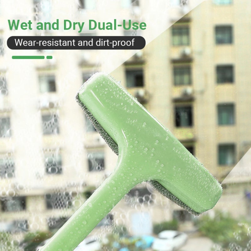 Mesh Window Screen Cleaning Brush: Green Extensible Handle, Lint Brush Head, Wet And Dry Dual-Use - Durable PP Material Mesh Screen Cleaner for Household Multi-Surface Cleaning - Image 4