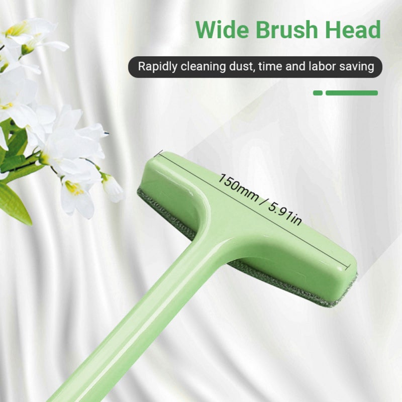 Mesh Window Screen Cleaning Brush: Green Extensible Handle, Lint Brush Head, Wet And Dry Dual-Use - Durable PP Material Mesh Screen Cleaner for Household Multi-Surface Cleaning - Image 5