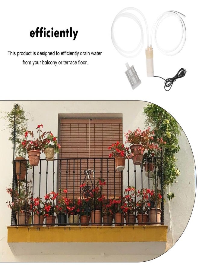 ARTIBETTER Mini Water Sump Pump with Stainless Steel Mesh Filter and Usb Power Portable Pump for Balcony and Patio Water Drainage Compact 4.2 Inch Practical Removal Tool - Image 4