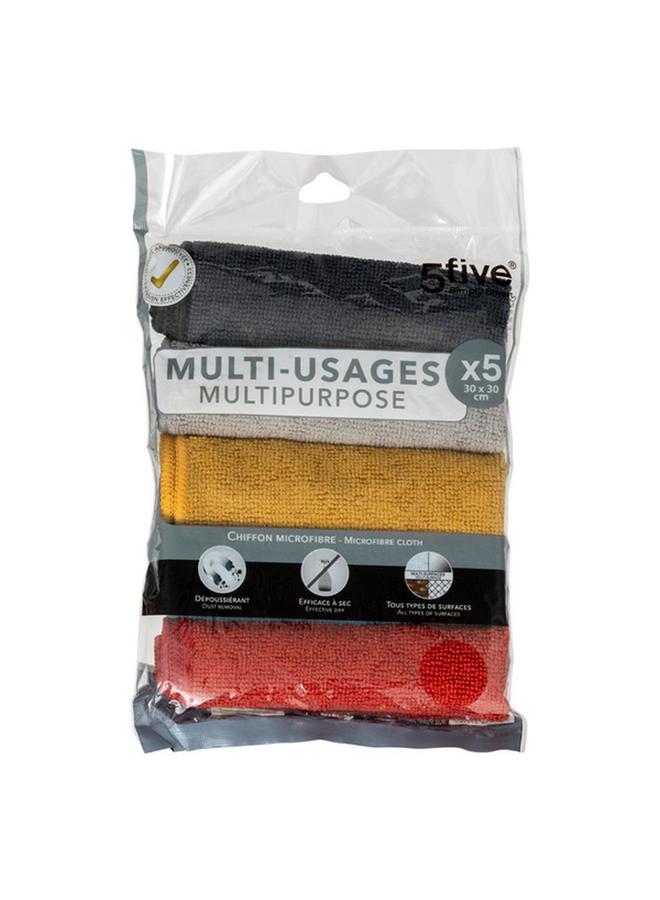Five Simply Smart 5-Piece Multi Purpose Microfiber Dish Cloth Set Multicolor 30 X 30Cm 117301 - Image 1