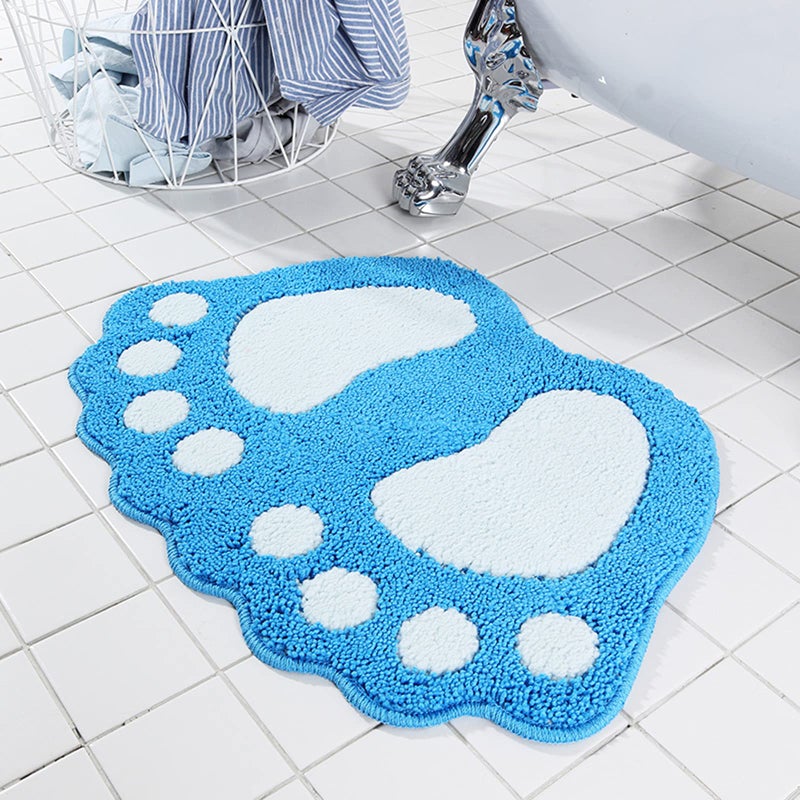 Guireele Bathroom Rugs Mats Water Absorbent NonSlip Mat Used in Bathroom Shower Room EtcSoft Microfiber Bath Mat Machine Washable Bath Mat Bathroom Mat Blue 16x24