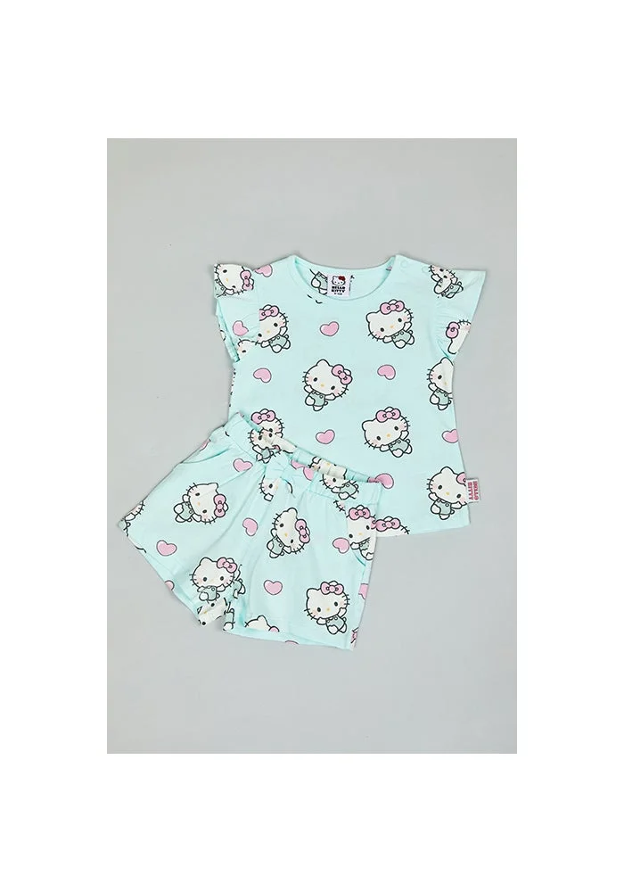 R&b Hello Kitty Print T-Shirt and Shorts Set