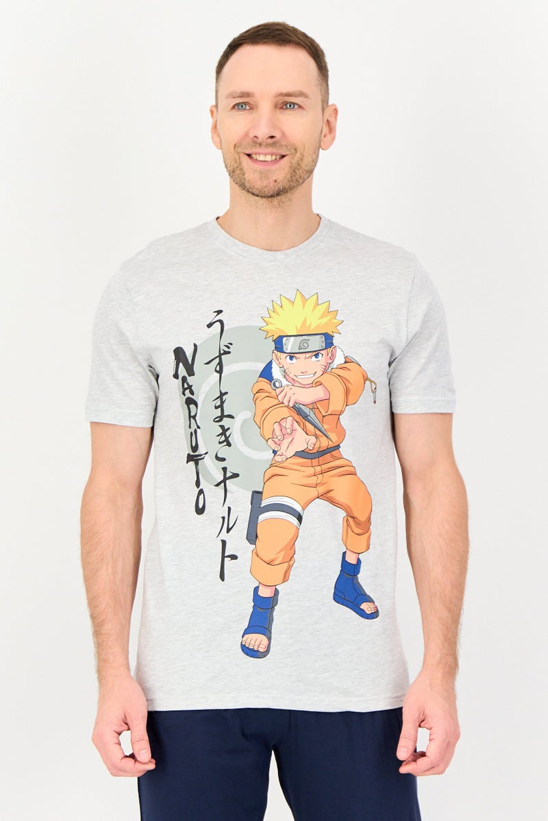 Naruto Men 2 Pcs Graphic Print Short Sleeve And Pajama Pants Set, Multicolor - Image 4