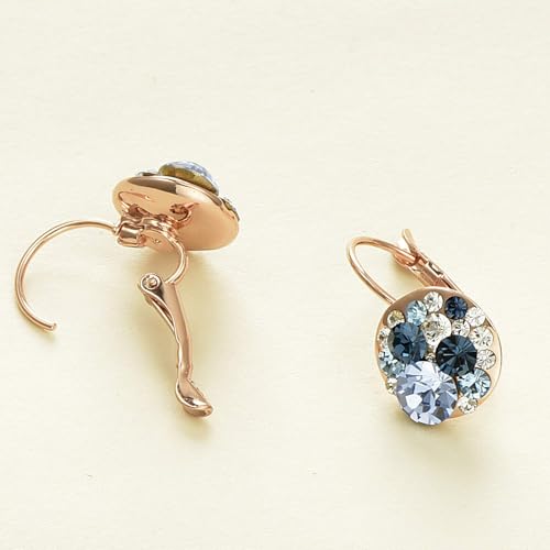 EVEVIC Multicolored Austrian Crystal Drop Earrings for Women 14K Gold Plated Hypoallergenic Leverback Dangle Earrings - Image 5