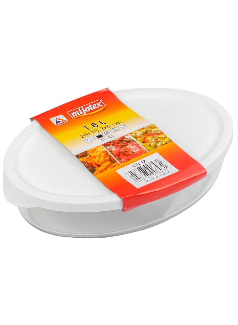 MIJOTEX Heat-resistant glass oven tray with oval-shaped With lid - Image 1