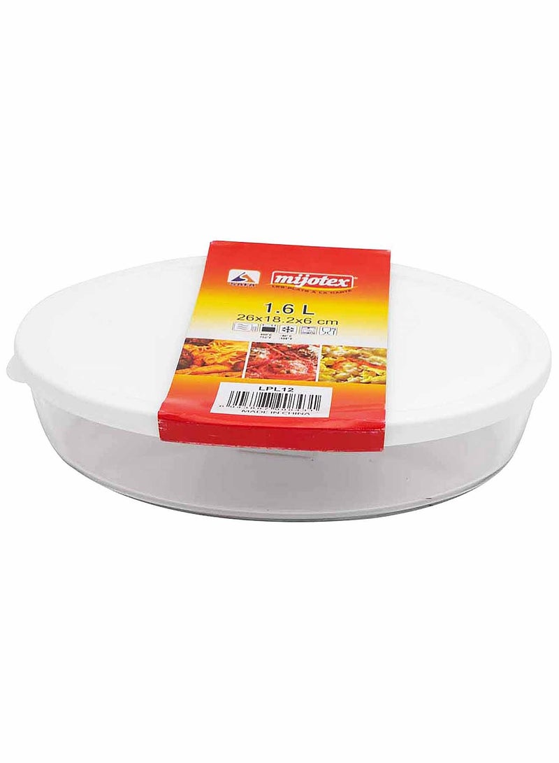 MIJOTEX Heat-resistant glass oven tray with oval-shaped With lid - Image 2