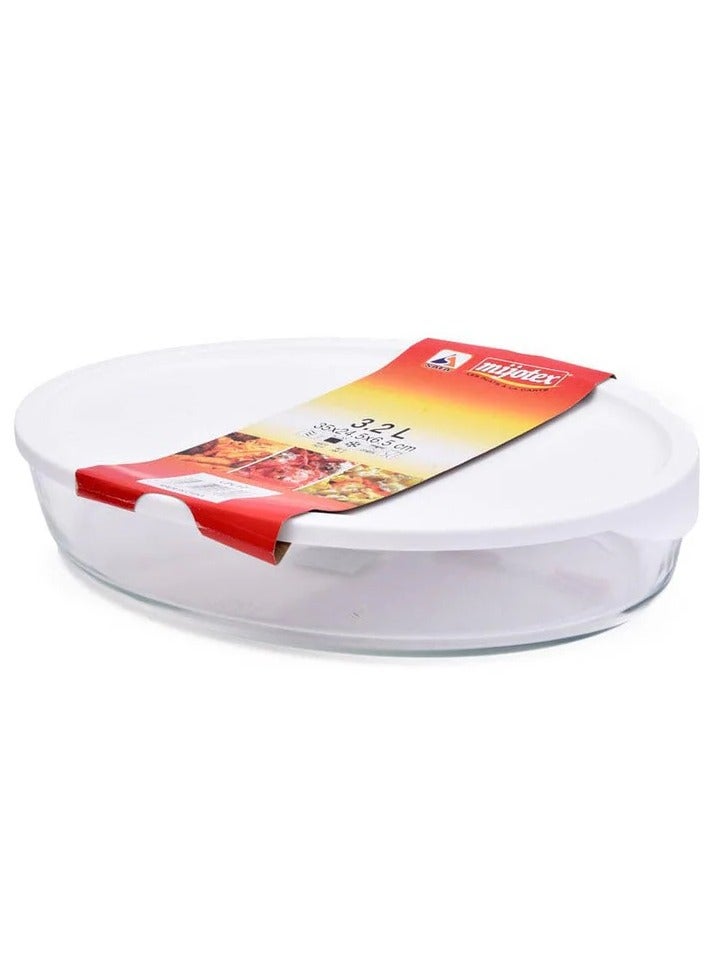 MIJOTEX Heat-resistant glass oven tray with oval-shaped With lid - Image 3