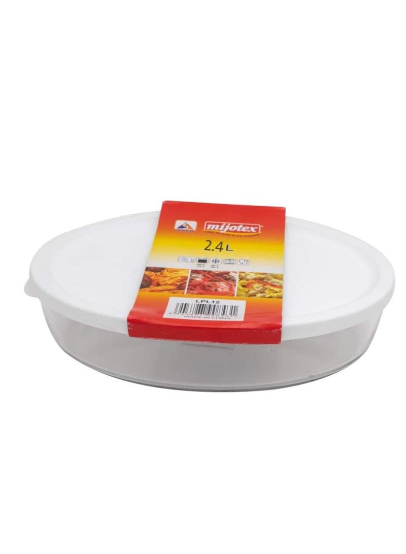 MIJOTEX Heat-resistant glass oven tray with oval-shaped With lid - Image 4