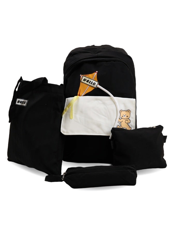 4-in-1 school bag set for girls with handbag, pencil case, and small wallet, suitable for middle school, high school, and university. - Image 1