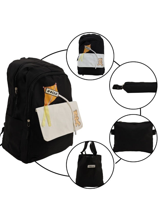 4-in-1 school bag set for girls with handbag, pencil case, and small wallet, suitable for middle school, high school, and university. - Image 3