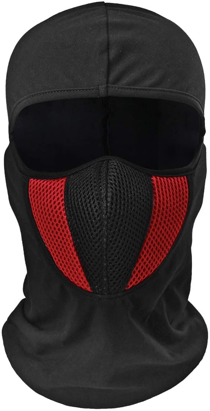 PrimeBox Helmet Face Mask Full Cover Bike Riding Cotton Anti-Dust Protection Neck Gaiter Stylish Black Biker Mask Pack of 1 Balaclava for Men - Image 1