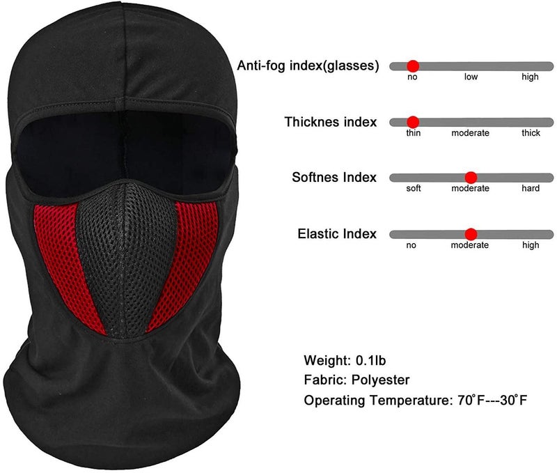 PrimeBox Helmet Face Mask Full Cover Bike Riding Cotton Anti-Dust Protection Neck Gaiter Stylish Black Biker Mask Pack of 1 Balaclava for Men - Image 3
