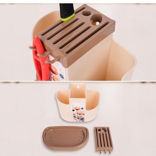 Clazkit Plastic Multipurpose Cutlery Holder Shelf, 11D x 14W x 20.5H - Color May VAry, 11X14X20.5 Cm, Multicolor - Image 5