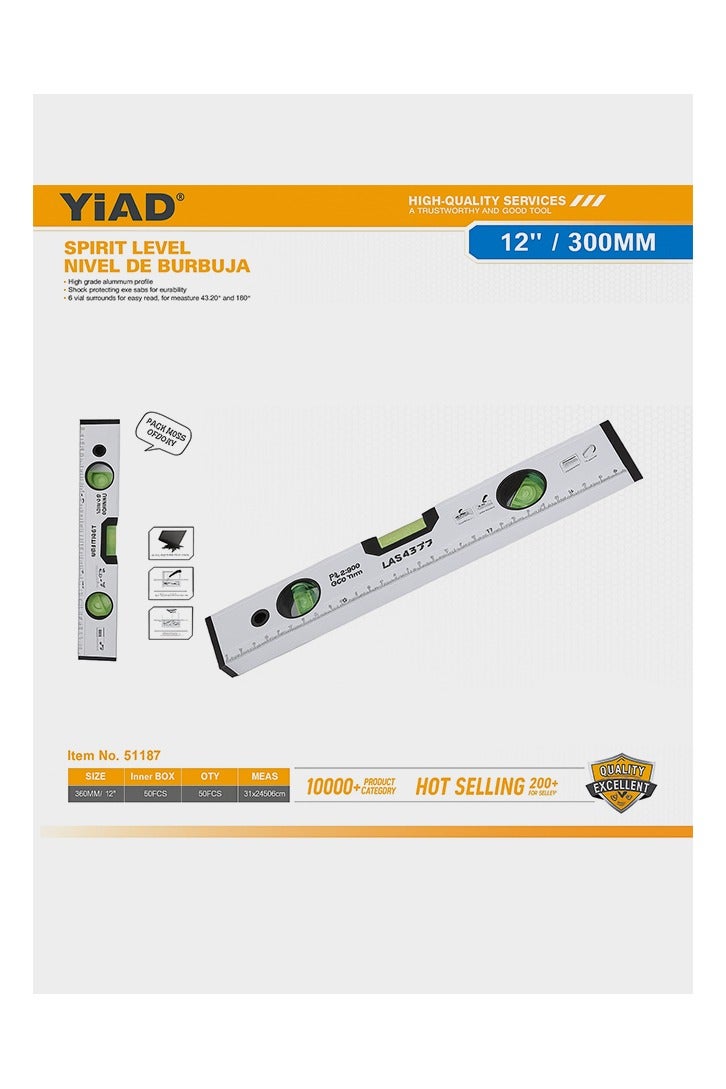 ياد ميزان ماء مغناطيسي ألمنيوم YiAD عالي الجودة – مقاسات 12 إنش، 20 إنش، 24 إنش - Image 1
