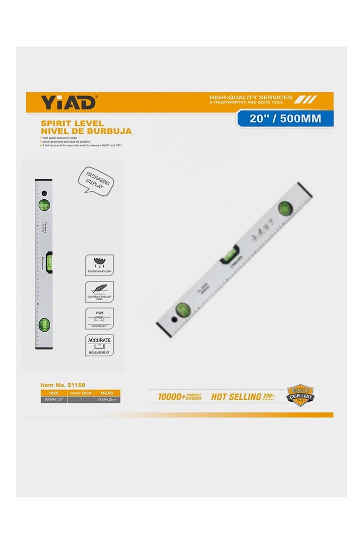 ياد ميزان ماء مغناطيسي ألمنيوم YiAD عالي الجودة – مقاسات 12 إنش، 20 إنش، 24 إنش - Image 2
