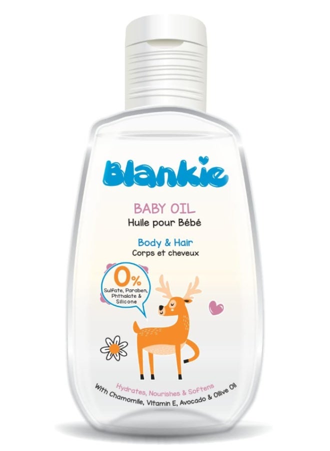 Blankie Baby Oil (100ml) - Gentle Moisturizing Formula for Sensitive Skin - Hypoallergenic, Fast-Absorbing & Non-Greasy - Daily Care for Soft, Protected Skin - Image 1