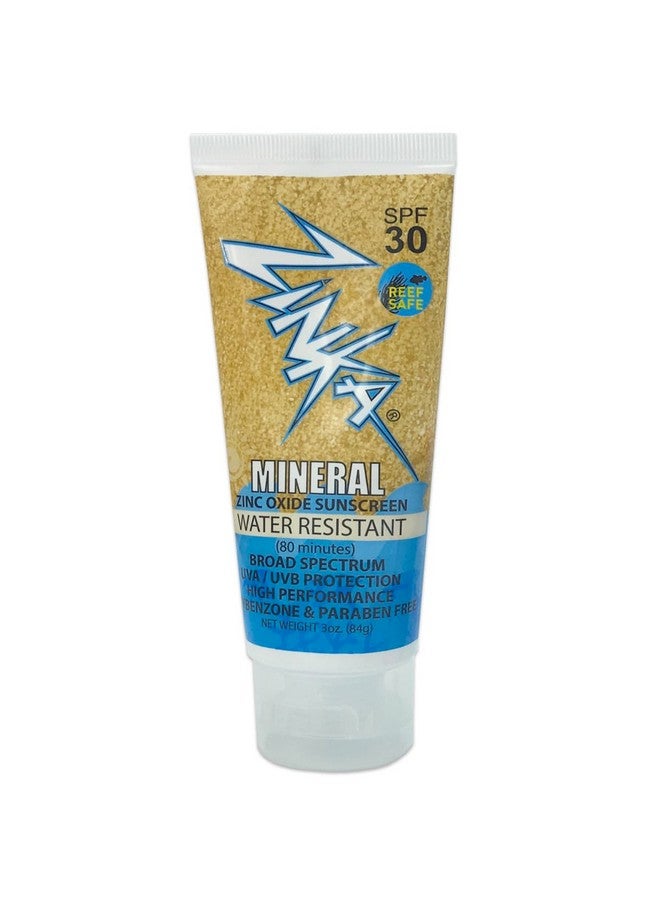 Zinka Sunscreen Reef Safe Mineral Formula, SPF 30 Zinc Oxide Lotion, 3 oz - No Chemicals - Water Resistant for Swimming, Surfing, Running, and Outdoor Recreation - Image 1