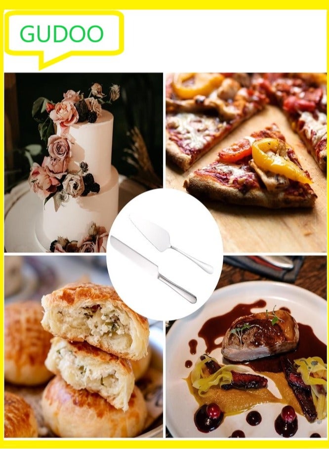 GUDOO Cake Serving Set Wedding Cake Knife and Server Set Cake Cutting Utensils Stainless Steel Cake Cutter Serrated Cake Knife Professional Dessert Server for Cake Cheese Pie Pizza - Image 5