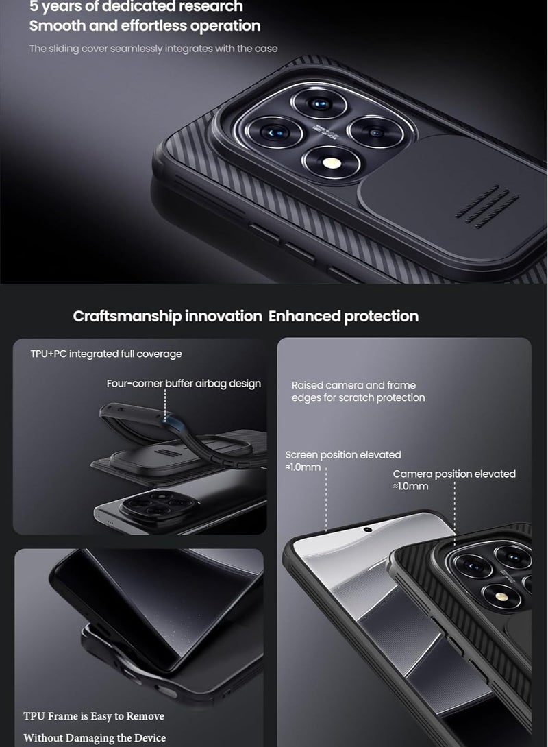 Nillkin For Xiaomi Redmi Note 14 Pro 5G / Xiaomi POCO X7 5G Case, Camera Lens Protection Slide Cover, TPU+PC Shockproof Bumper Back Cover, Anti-Fingerprint Mobile Phone Case, Slim Fit Protective Casing - Image 2