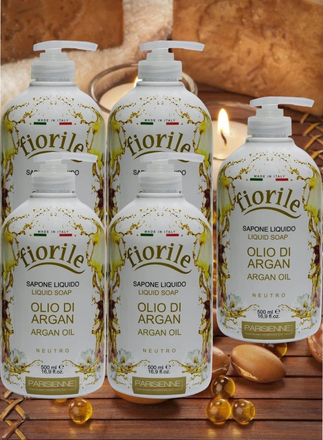 5 Pieces Fiorile Liquid Soap Argan Oil 500ml