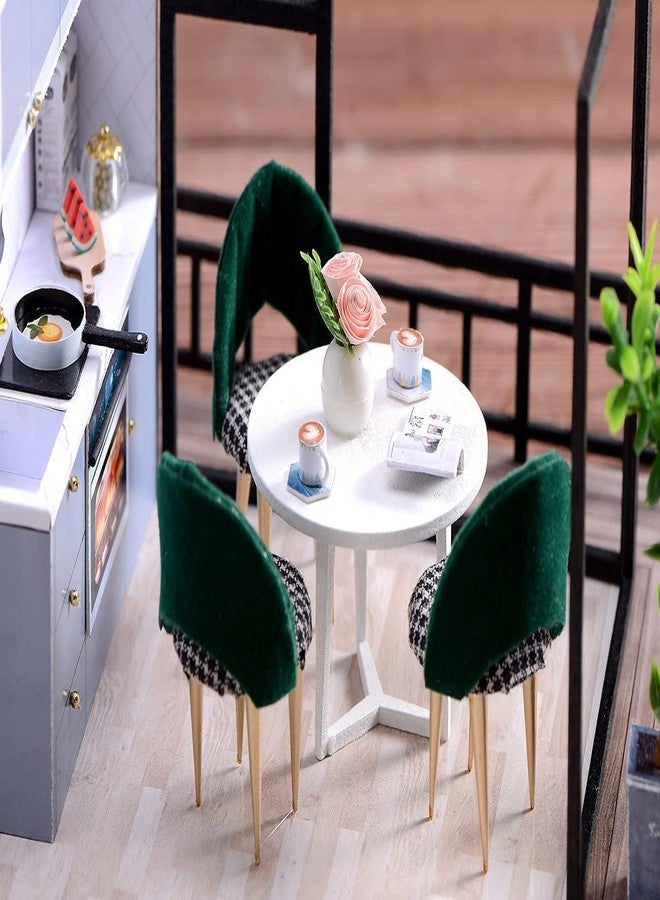 CUTEROOM DIY Miniature Dollhouse Kit with Furniture, Wooden Doll House Kit with LED Lights (L032) - Image 5