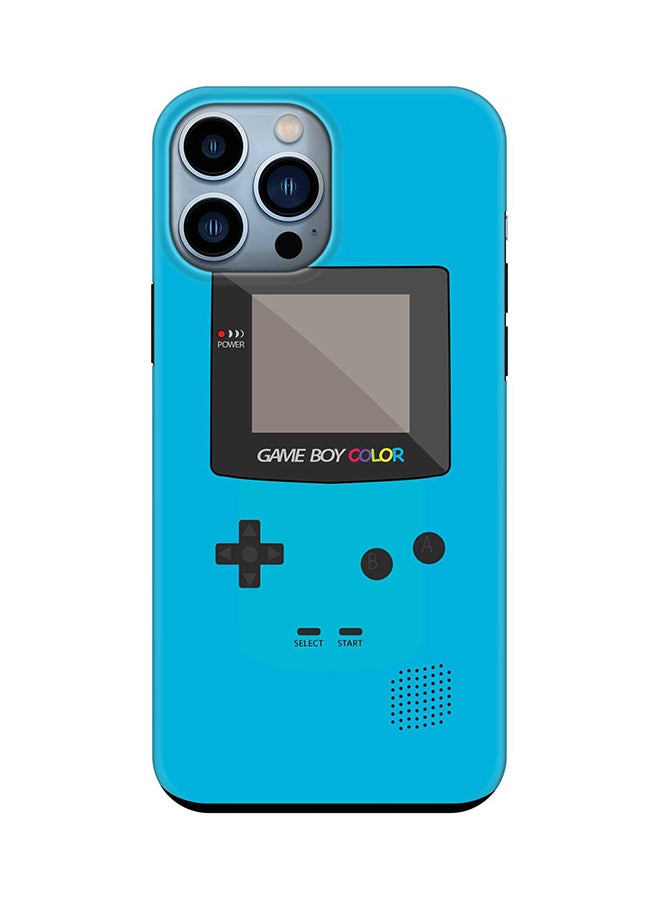 Tough Pro Series Case for Apple iPhone 14 Pro Max Dual Layer hybrid PC & TPU Customized Mobile Cover Shield with inner TPU protection Matte Finish - Gameboy Color - Blue