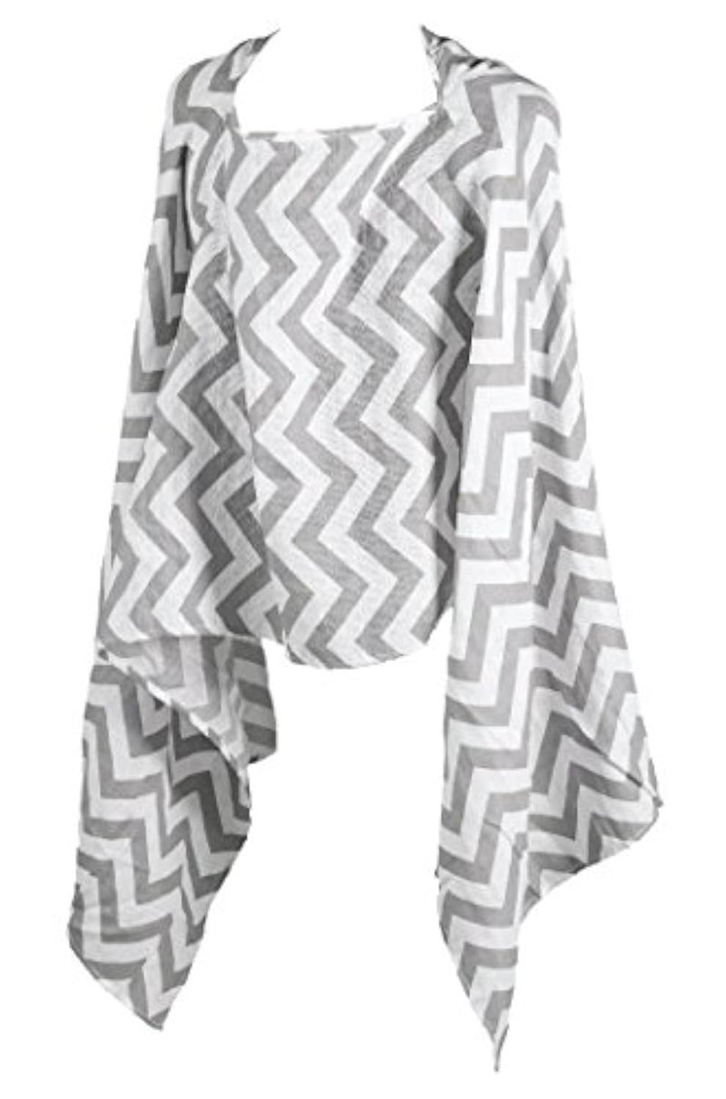 Jolly Jumper Muslin Pashmama, Chevron Grey, One Size - Image 1
